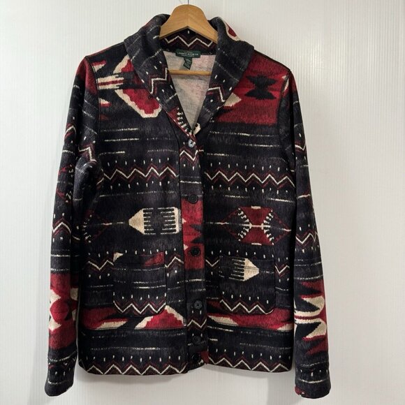 Ralph Lauren Sweaters - LRL Ralph Lauren Women's Southwest Aztec Print Cotton Blend Cardigan Sz L